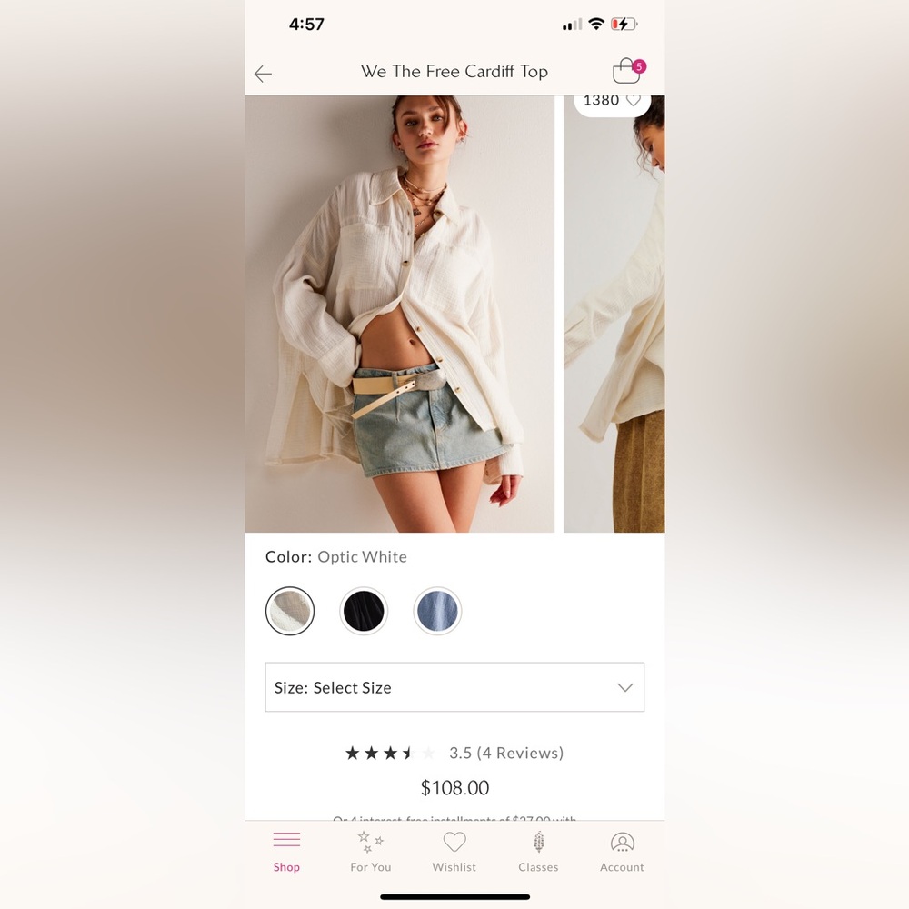 Free people fp Cardiff top. XS